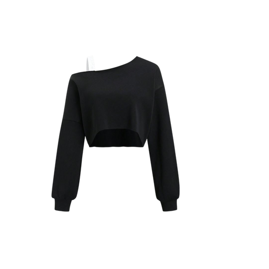Voyd Asymmetrical black cropped Top.