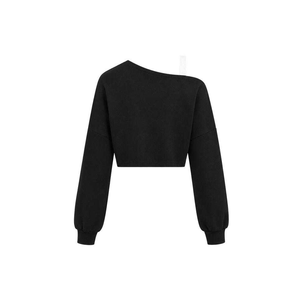 Voyd Asymmetrical black cropped Top.