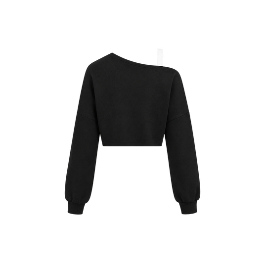 Voyd Asymmetrical black cropped Top.