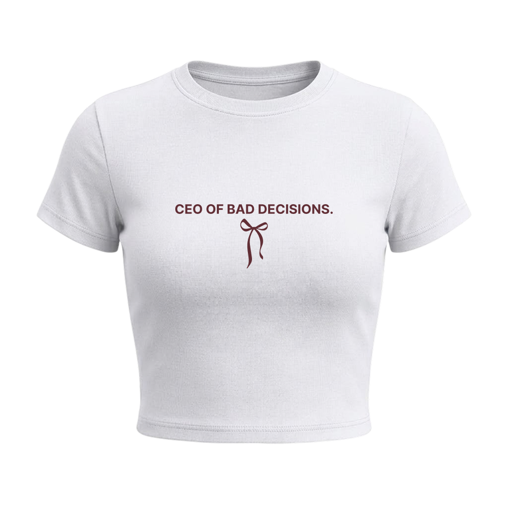 Voyd Bad decisions Baby Tee White