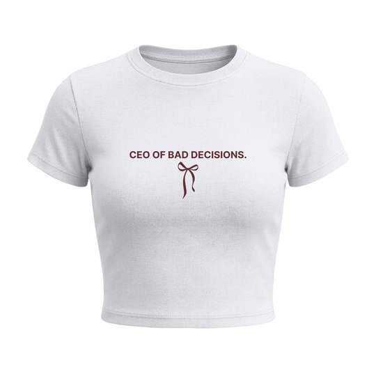 Voyd Bad decisions Baby Tee White