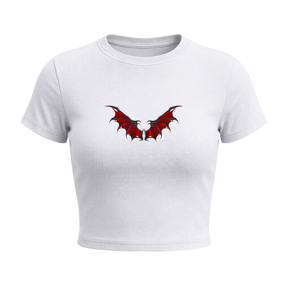 Voyd Bat Signal Baby Tee White