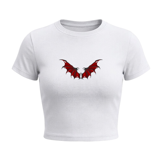 Voyd Bat Signal Baby Tee White