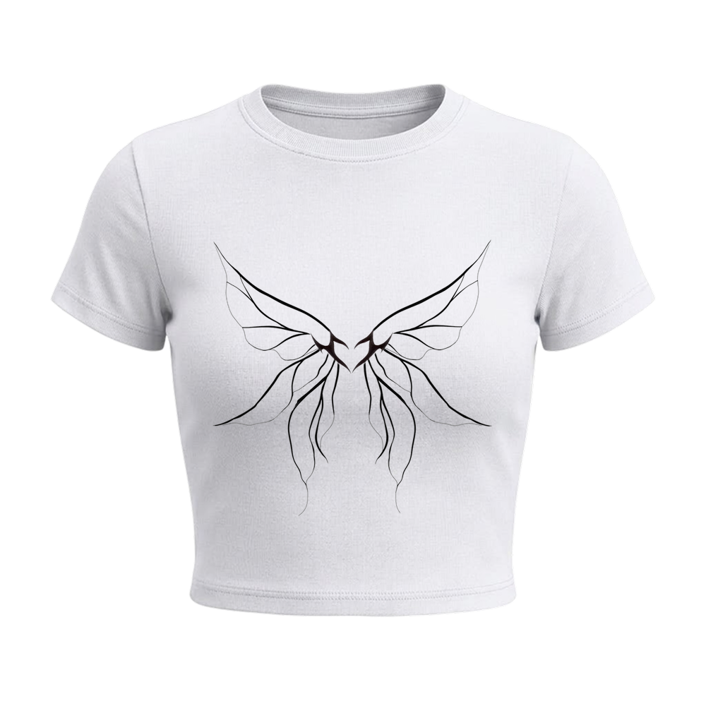 Voyd Black Silk baby Tee White