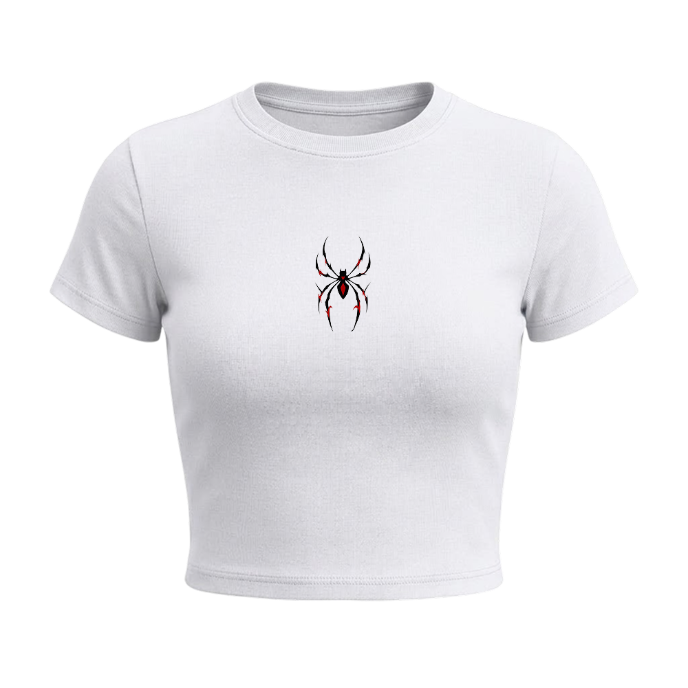 Voyd Black Widow Baby Tee White
