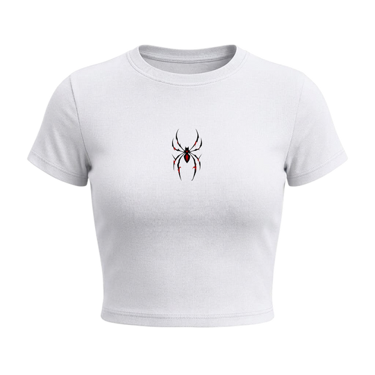 Voyd Black Widow Baby Tee White