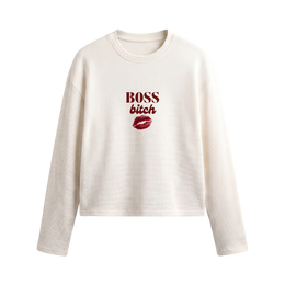Voyd Boss Mentality Waffle T-shirt Off White