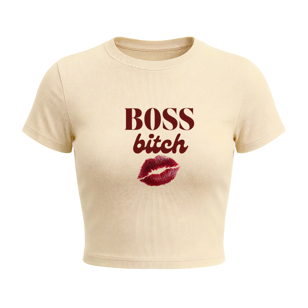 Voyd Boss bitch butter yellow baby tee