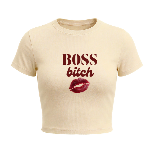 Voyd Boss bitch butter yellow baby tee