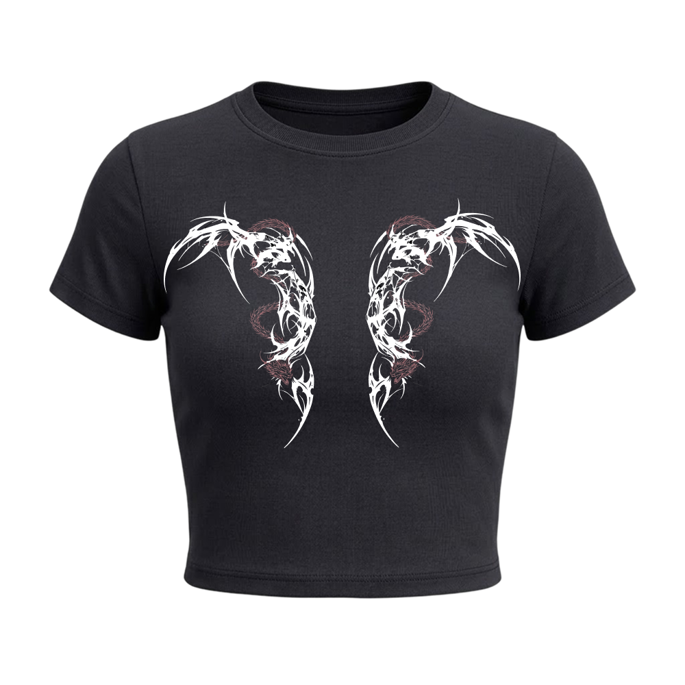 Voyd Celestial Dragon Baby Tee Black