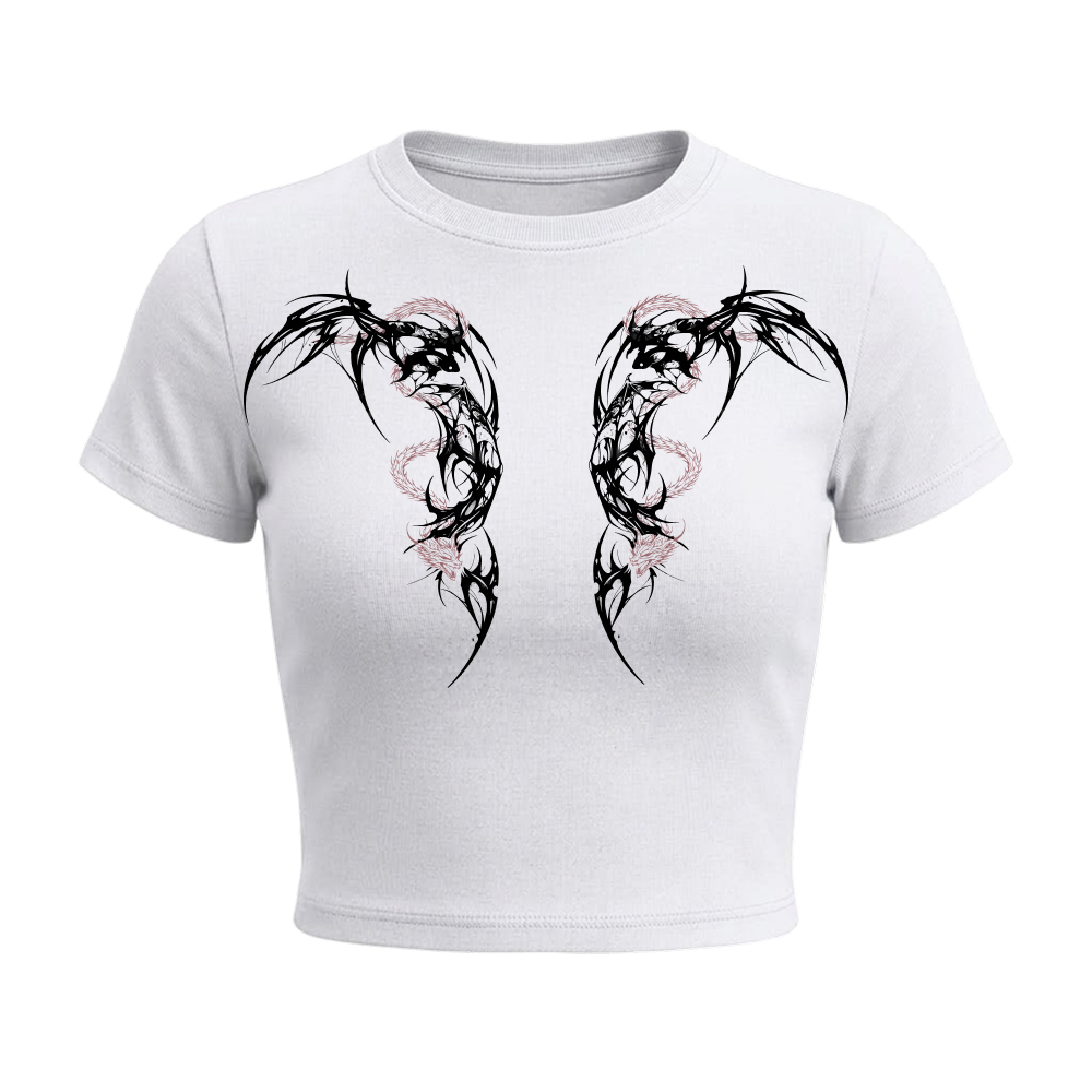 Voyd Celestial Dragon Baby Tee White