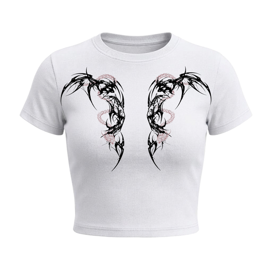 Voyd Celestial Dragon Baby Tee White