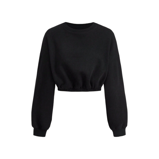 Voyd Cropped  Crewneck Black Top