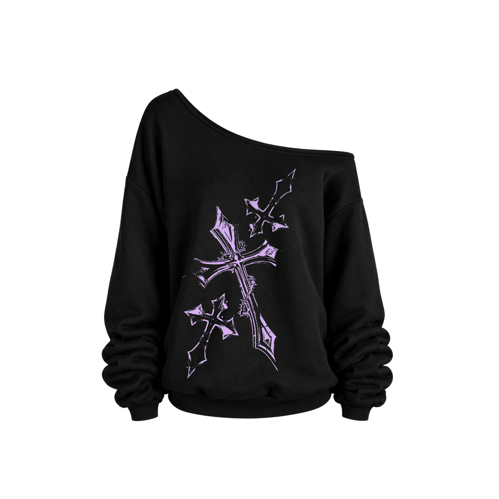 Voyd Eclipse Cross off-shoulder Black Top