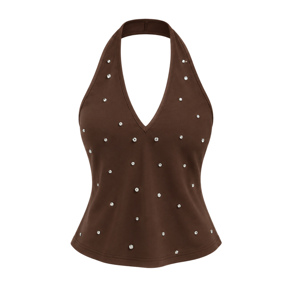 Voyd Halter Top Brown