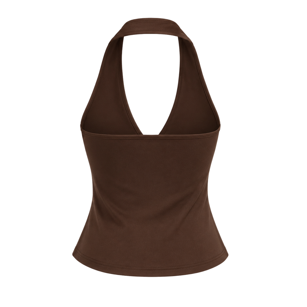 Voyd Halter Top Brown