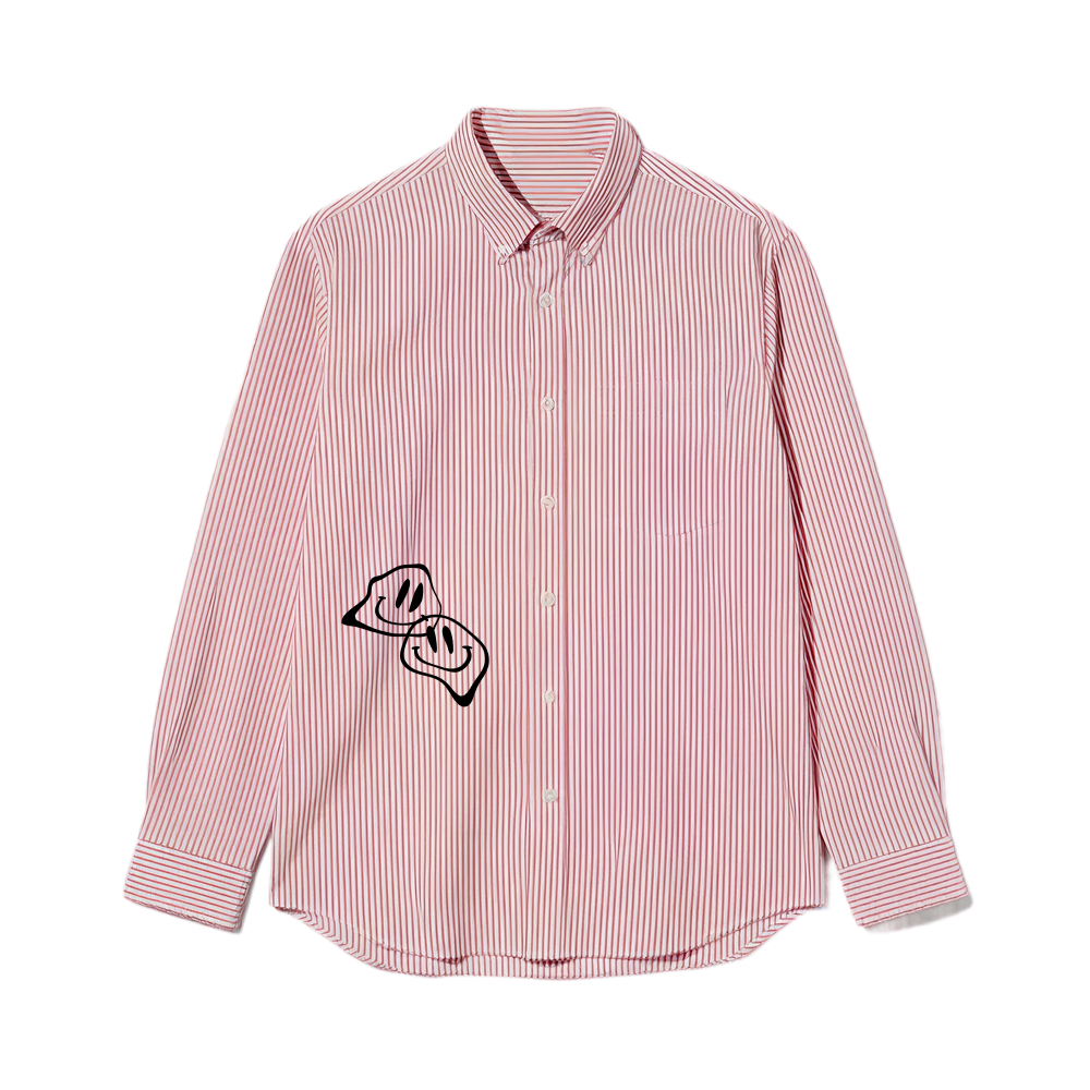 Voyd I don't get close Pink Stripe Shirt