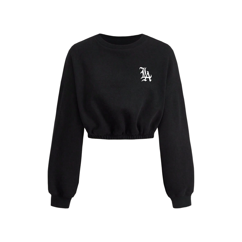 Voyd Inferno Saint Cropped Crewneck Black Top