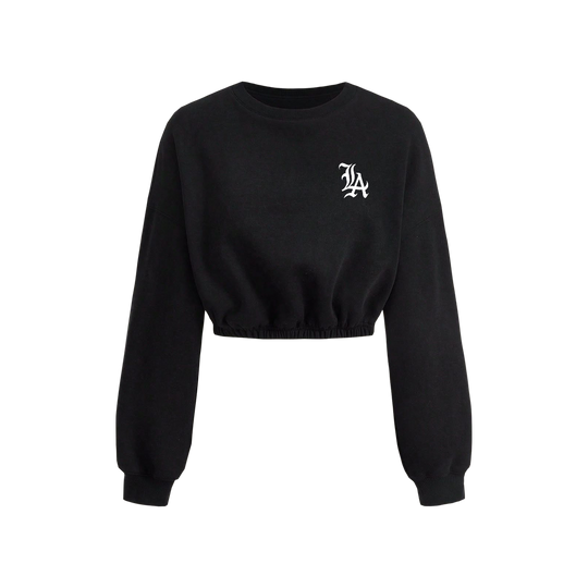 Voyd Inferno Saint Cropped Crewneck Black Top