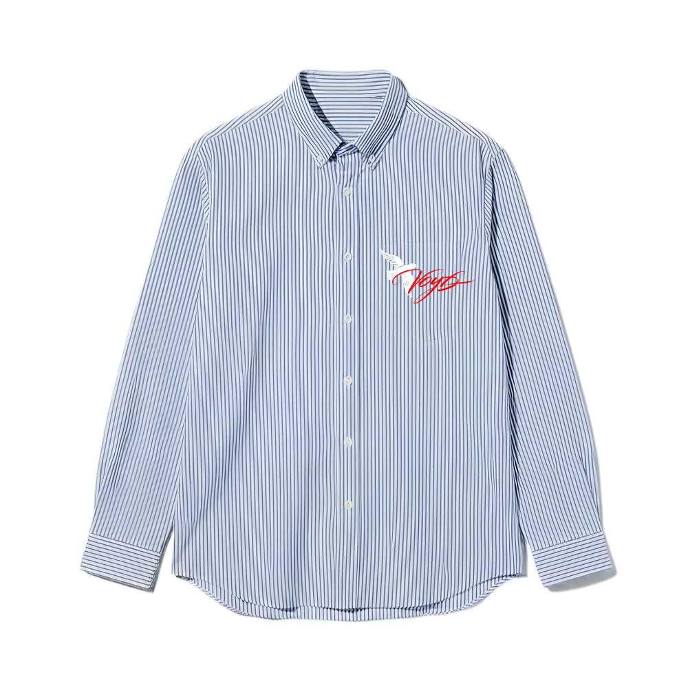 Voyd Love Laugh Blue Stripe Shirt
