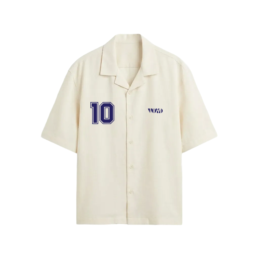 Voyd M10 Statement White Bowling Shirt