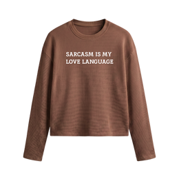 Voyd My love language Brown Waffle T-shirt