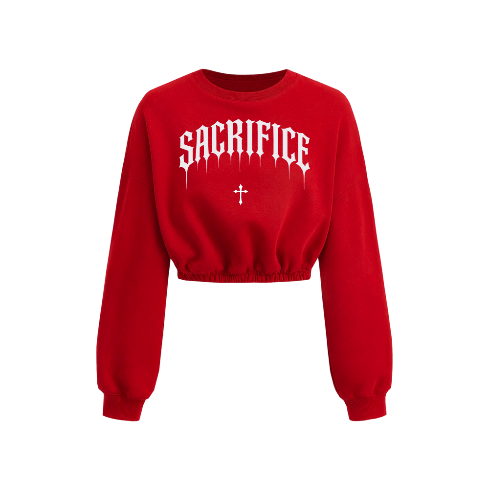 Voyd Sacrifice Cropped Crewneck Red Top