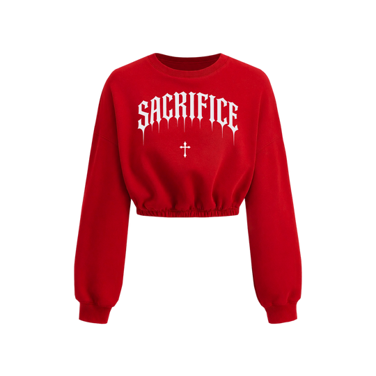 Voyd Sacrifice Cropped Crewneck Red Top