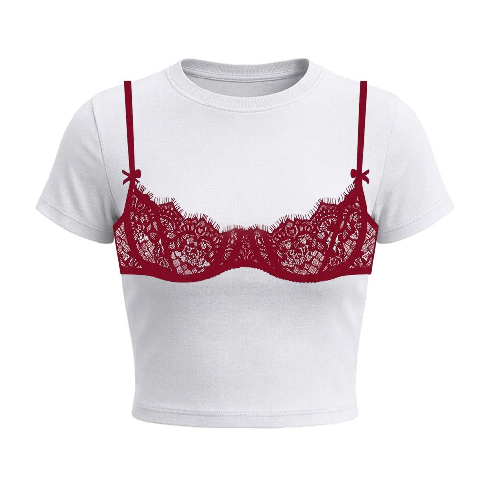 Voyd Scarlet Sin Baby Tee White