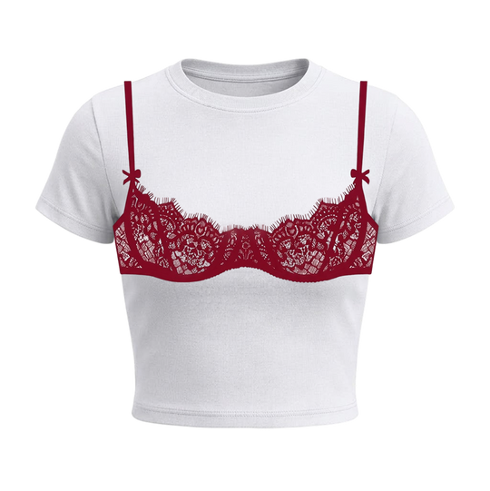 Voyd Scarlet Sin Baby Tee White