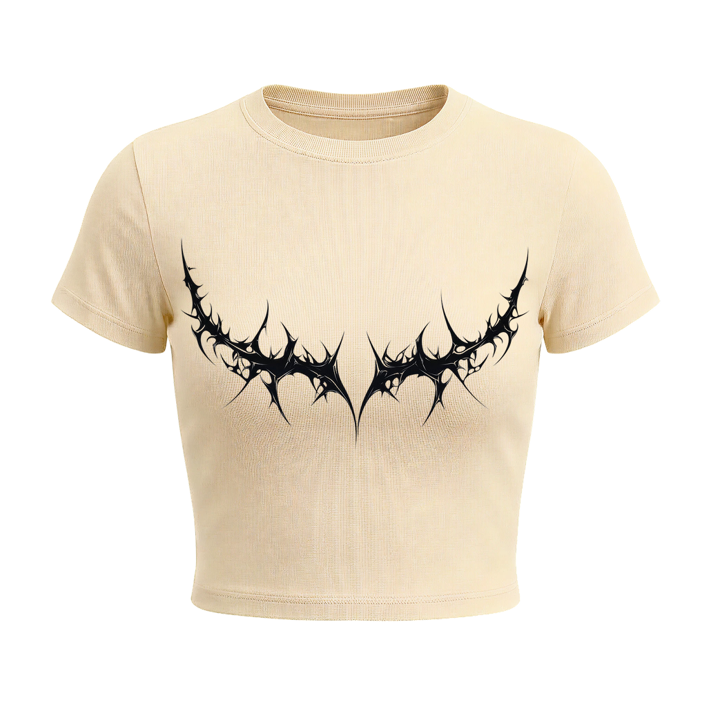 Voyd Silk Venom baby tee butter yellow