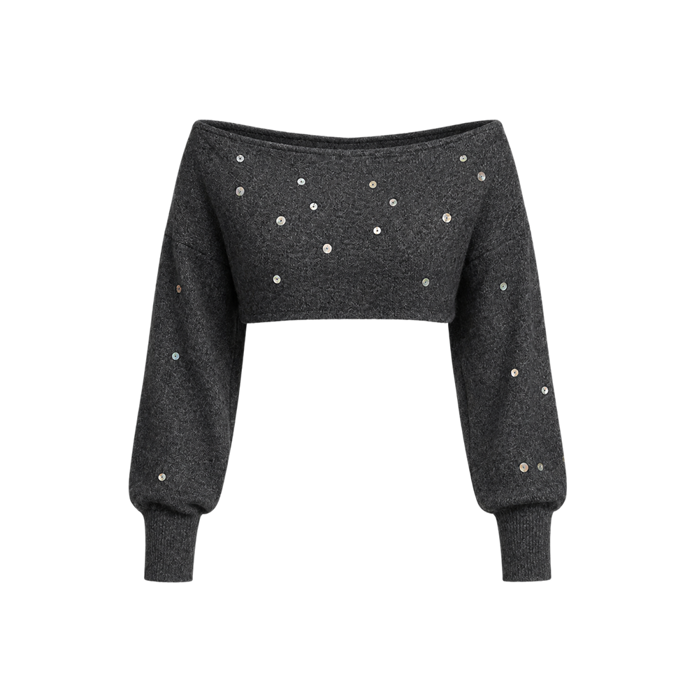 Voyd Soft Button Crop top Anthractite Grey