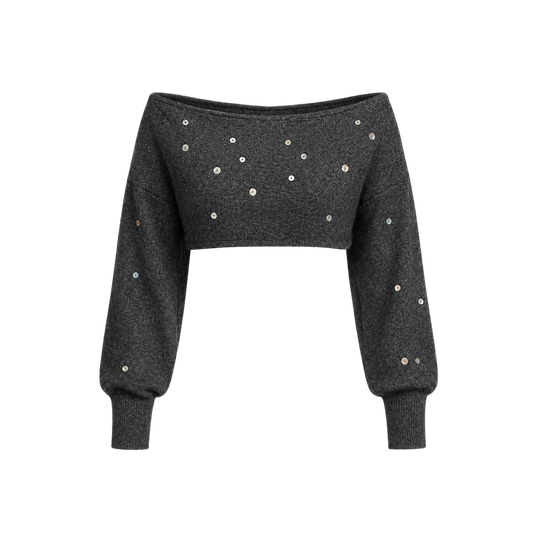 Voyd Soft Button Crop top Anthractite Grey
