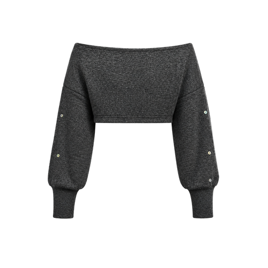 Voyd Soft Button Crop top Anthractite Grey