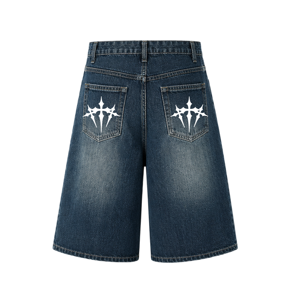 Voyd Spider Cult jorts Dark blue