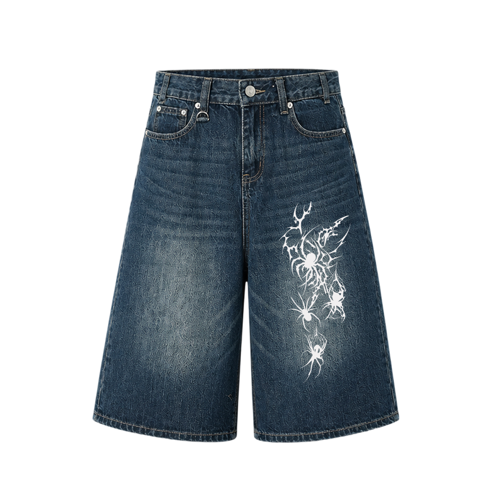 Voyd Spider Cult jorts Dark blue