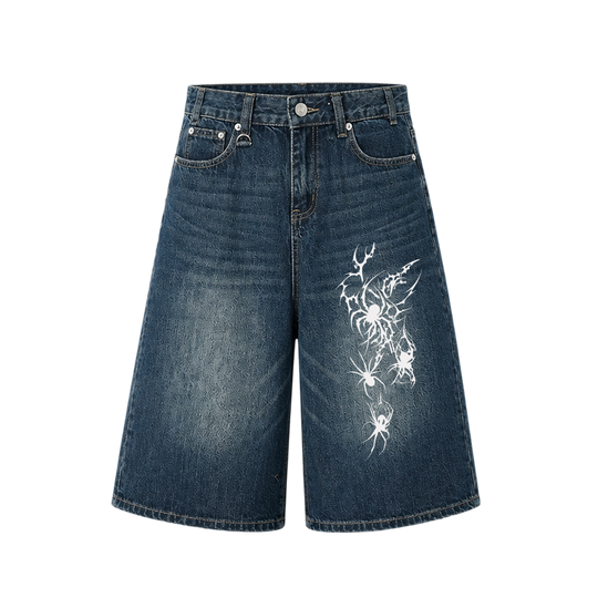 Voyd Spider Cult jorts Dark blue
