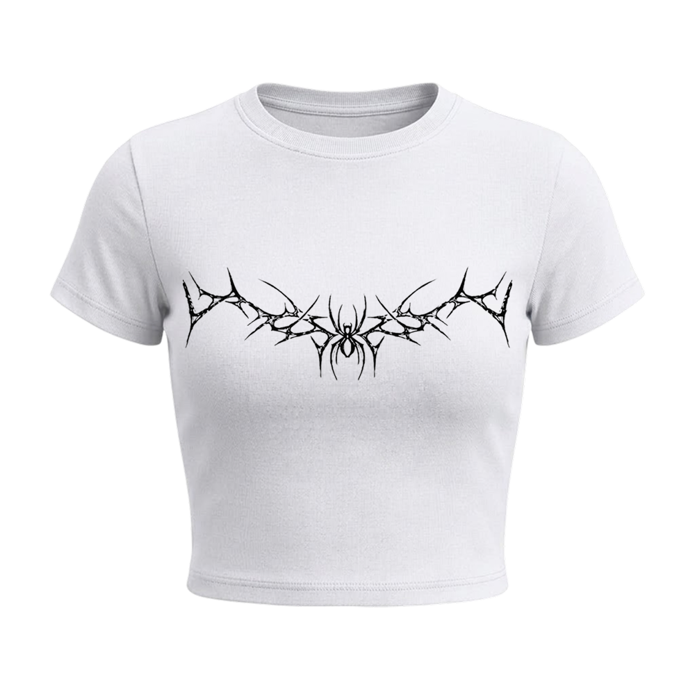 Voyd Tangled Web Baby Tee White