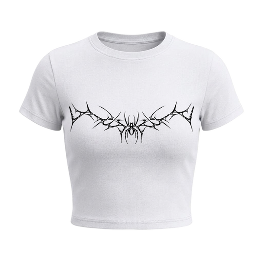 Voyd Tangled Web Baby Tee White