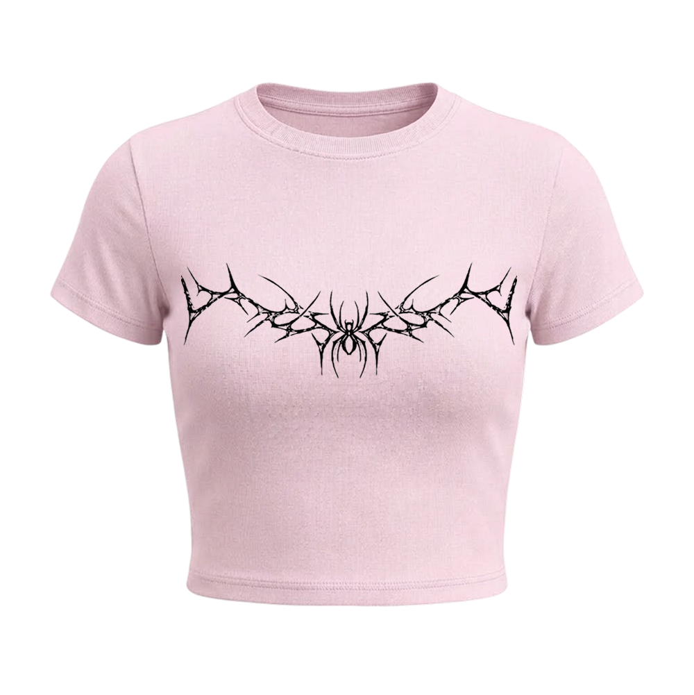 Voyd Tangled Web Baby Tee pink