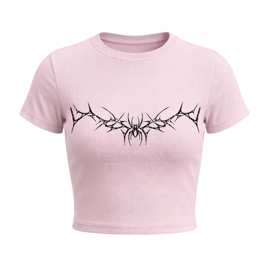 Voyd Tangled Web Baby Tee pink