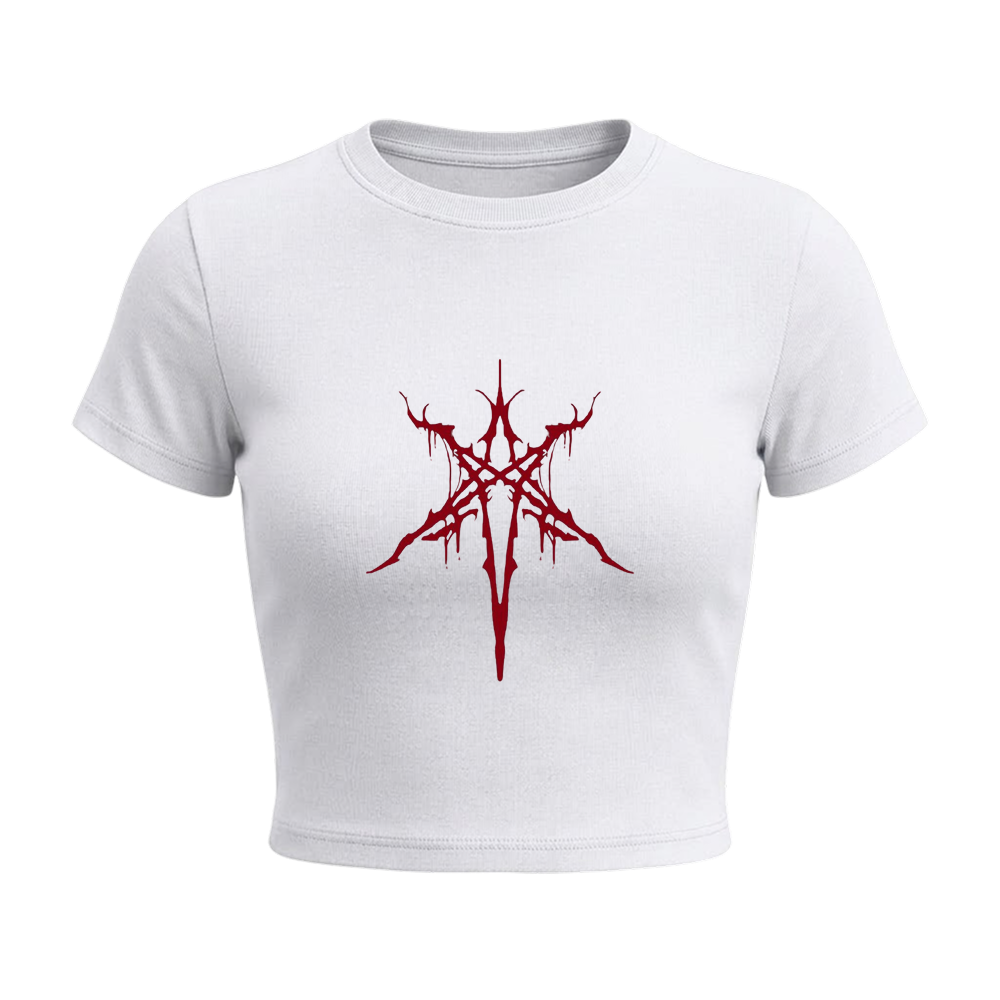 Voyd Venom Web  Baby Tee White