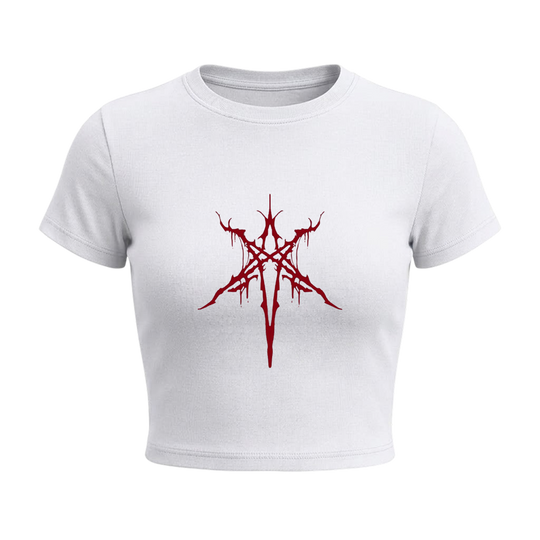 Voyd Venom Web  Baby Tee White