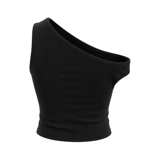 Voyd black ribbed grommet top.
