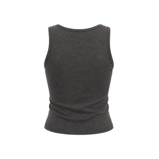 Voyd black studded sleeveless crop top.