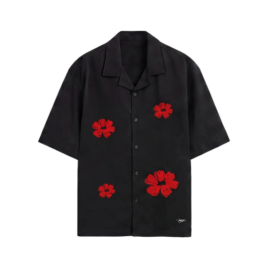 Void Elegy in Red Black Bowling Shirt