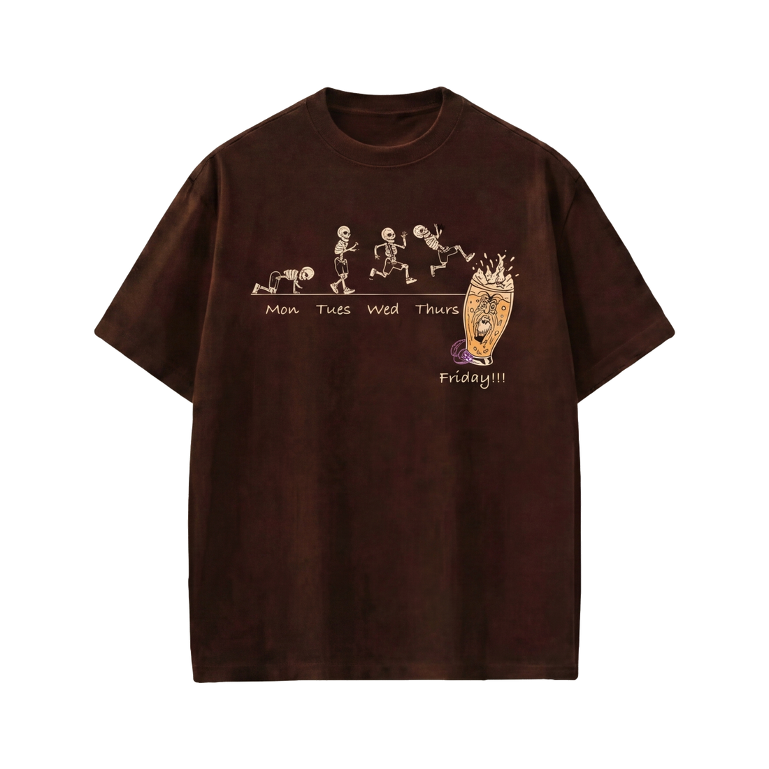 Voyd Skeleton Cheers Brown t-shirt