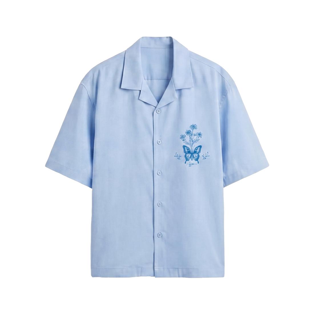 Void Blue Butterfly Ice Blue Bowling Shirt