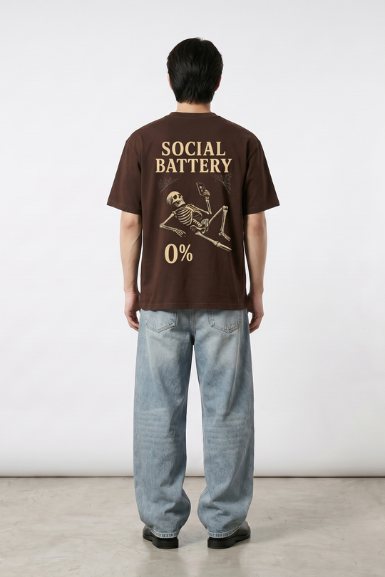 Voyd Social Battery Brown t-shirt