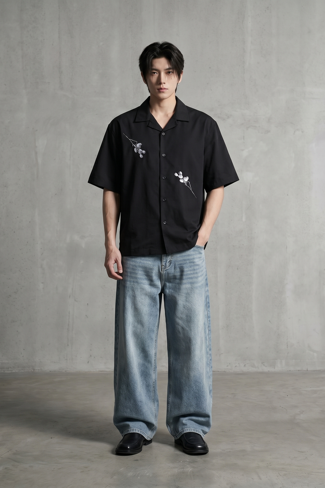 Void Obsidian Wings black Bowling Shirt